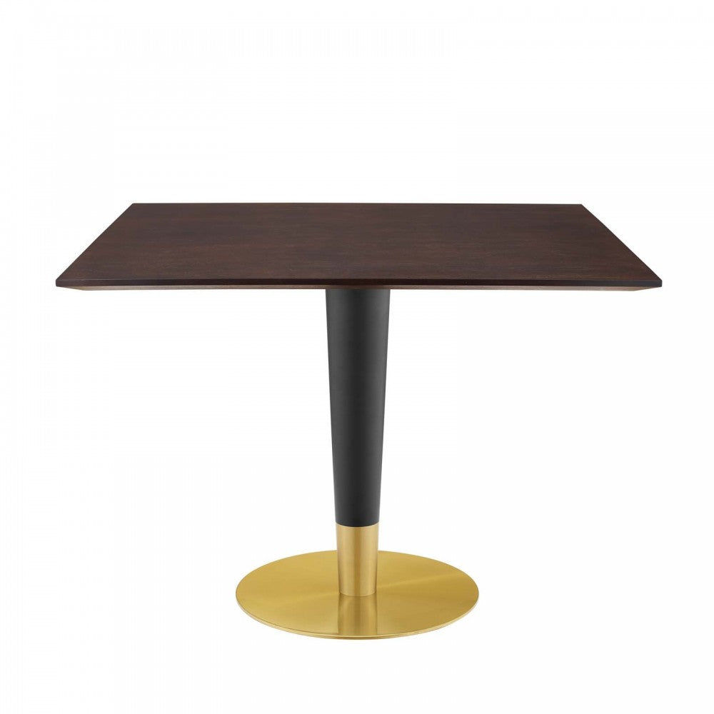 Zinque 40" Square Dining Table, Gold Cherry Walnut