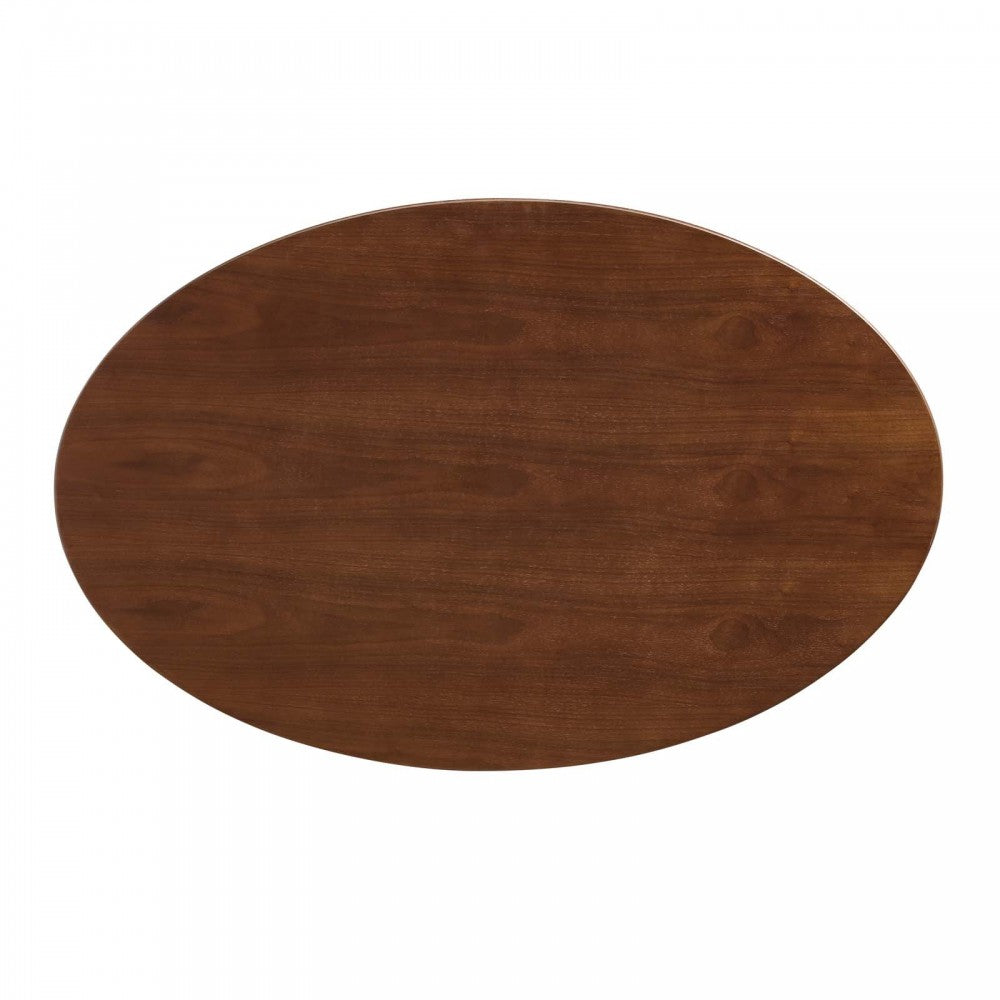 Zinque 42" Oval Dining Table, Gold Walnut