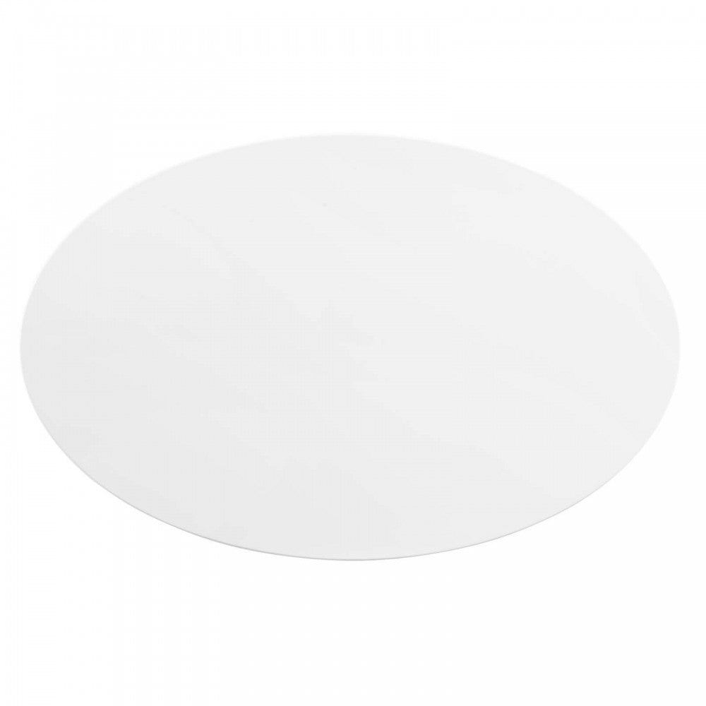 Zinque 42" Oval Dining Table, Gold White