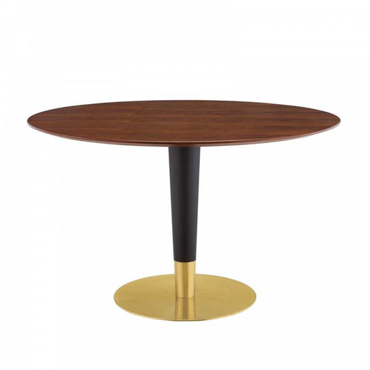 Zinque 47" Dining Table, Gold Walnut