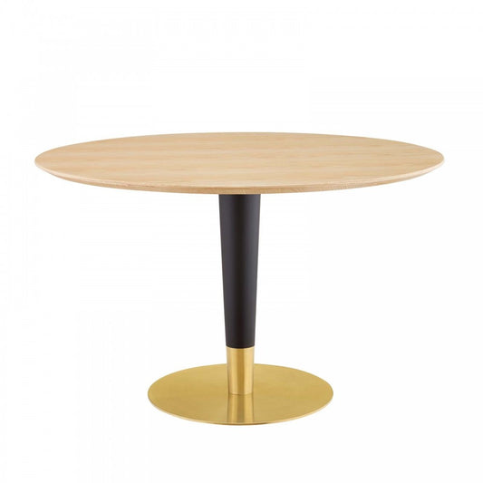 Zinque 47" Dining Table, Gold Natural