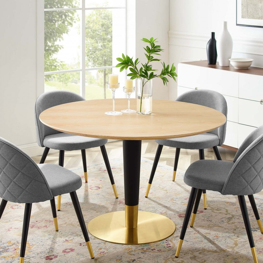 Zinque 47" Dining Table, Gold Natural