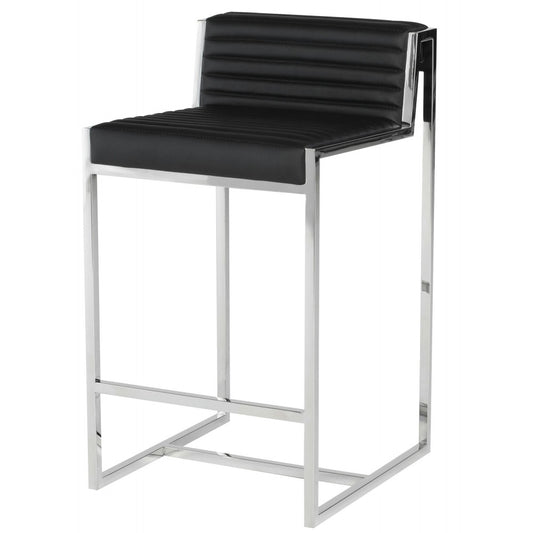 Zola Black Leather Counter Stool