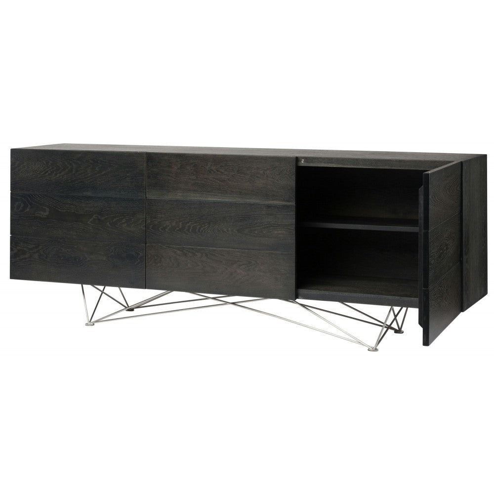 Zola Ebonized Wood Sideboard Cabinet