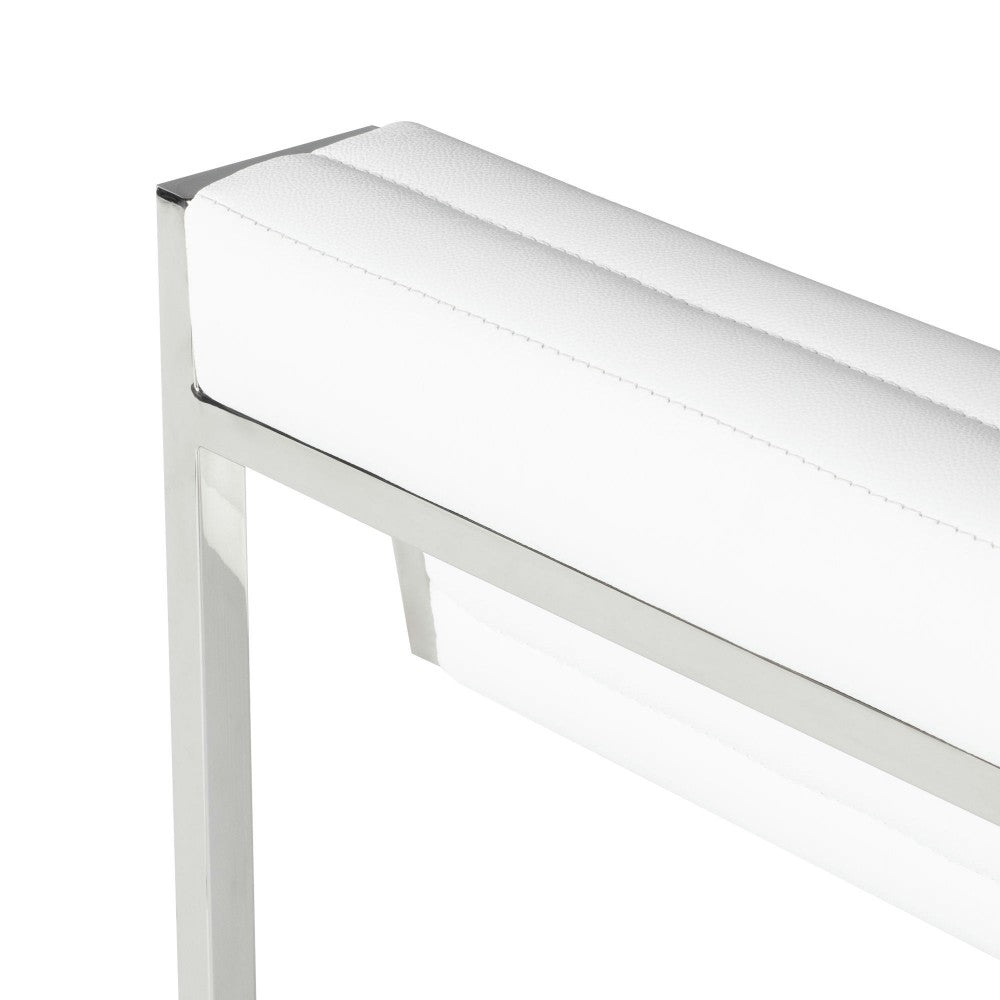 Zola White Leather Counter Stool